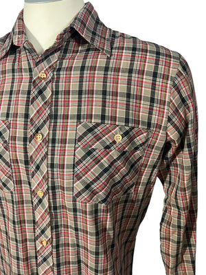 Vintage 80's plaid men's shirt Fruit of the Loom M