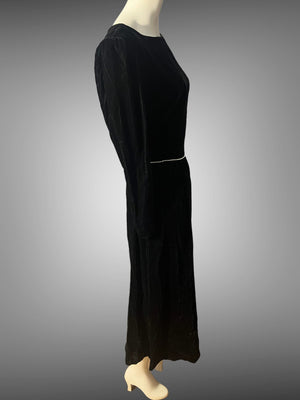 Vintage Lanz black velvet dress S party