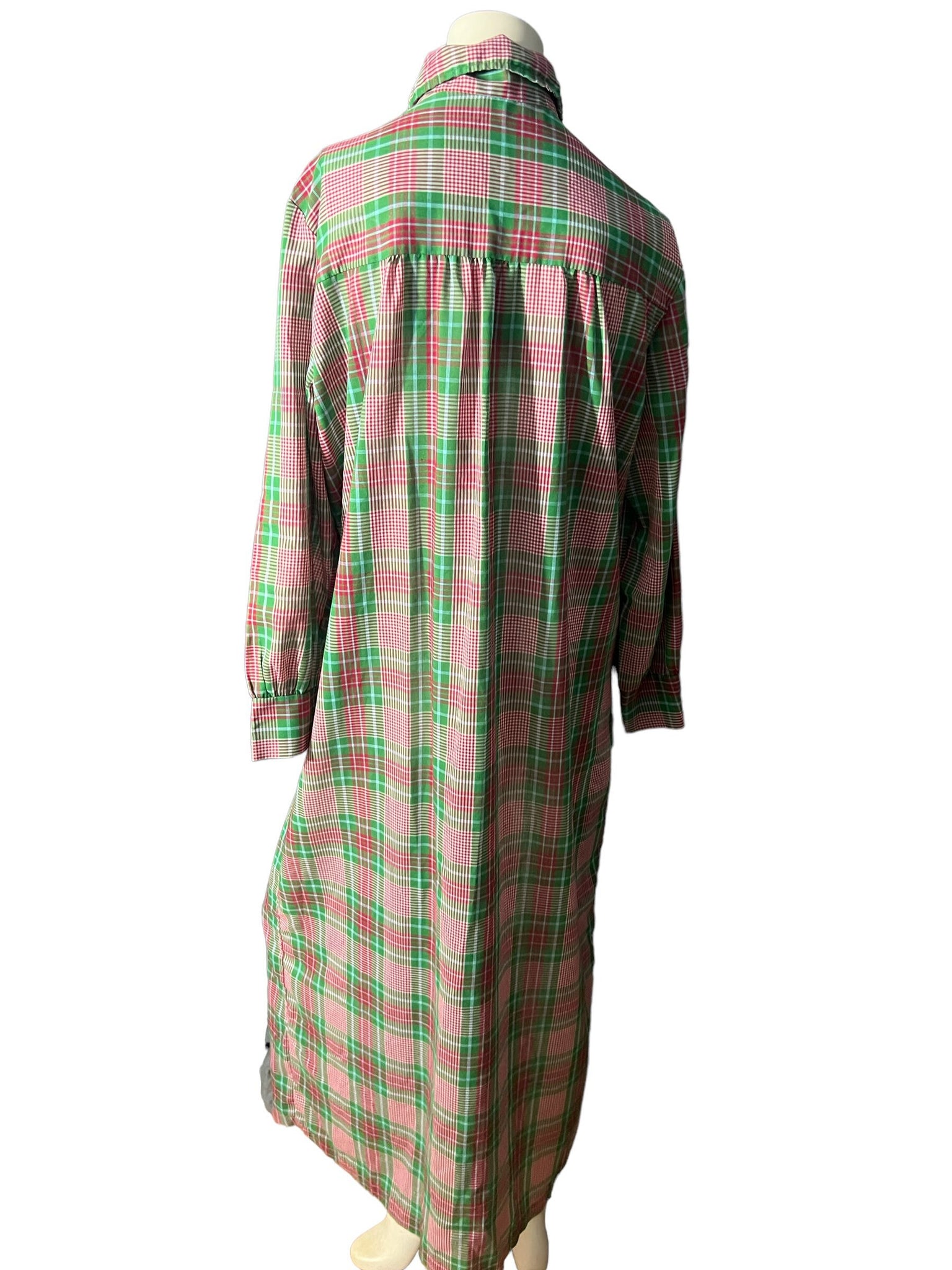 Vintage 70's long plaid house dress M L