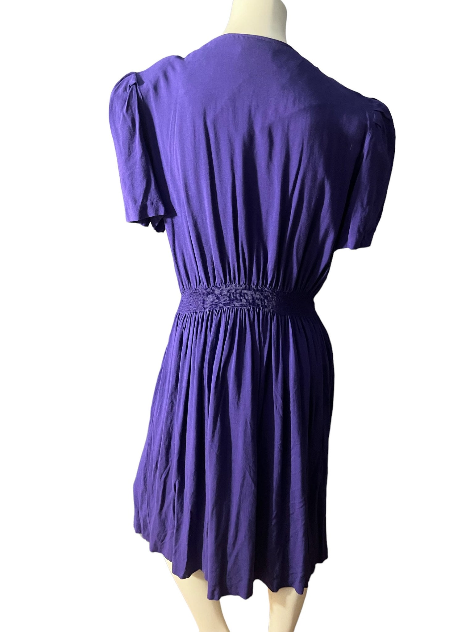 Vintage 80's purple dress Halmode Petites 16