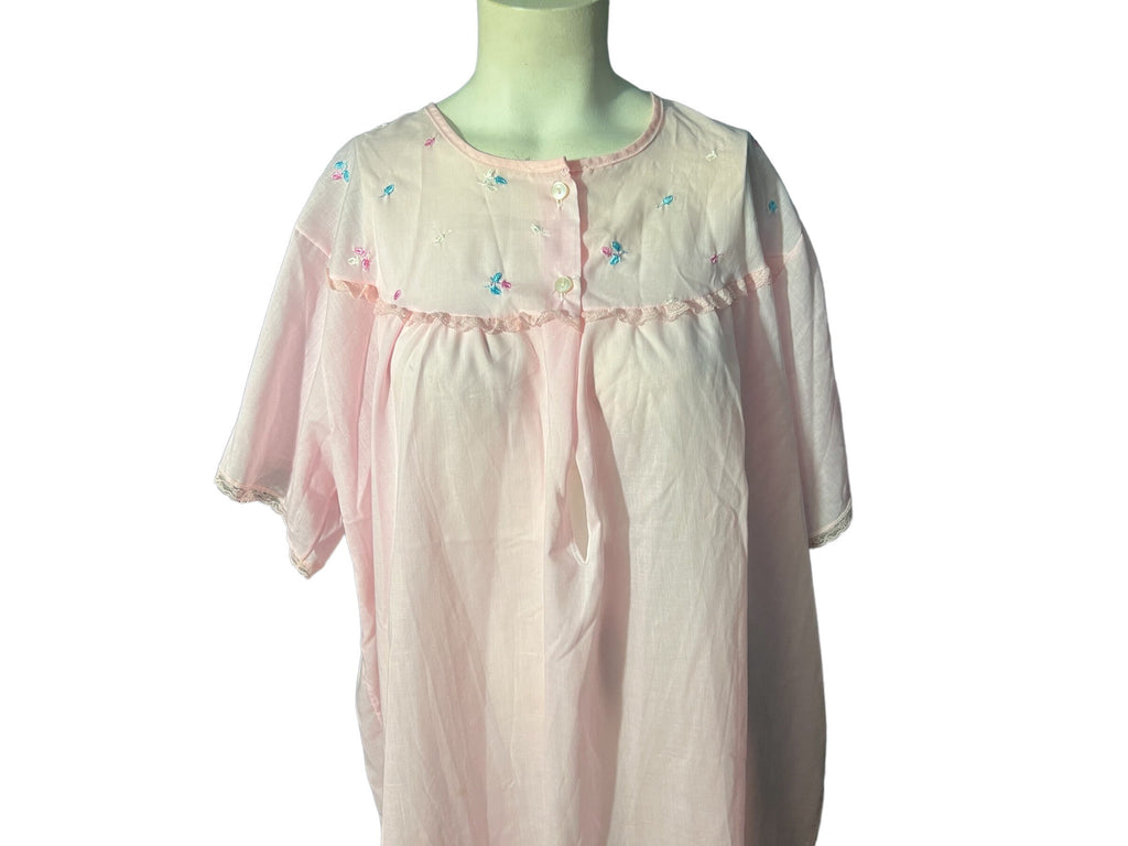 Vintage pink cotton Katz nightgown xl