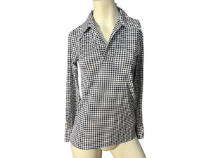 Vintage 70's blue check women's shirt M