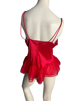 Vintage la Notte red lingerie top L