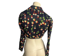 Vintage 70's wrap half bustier top S