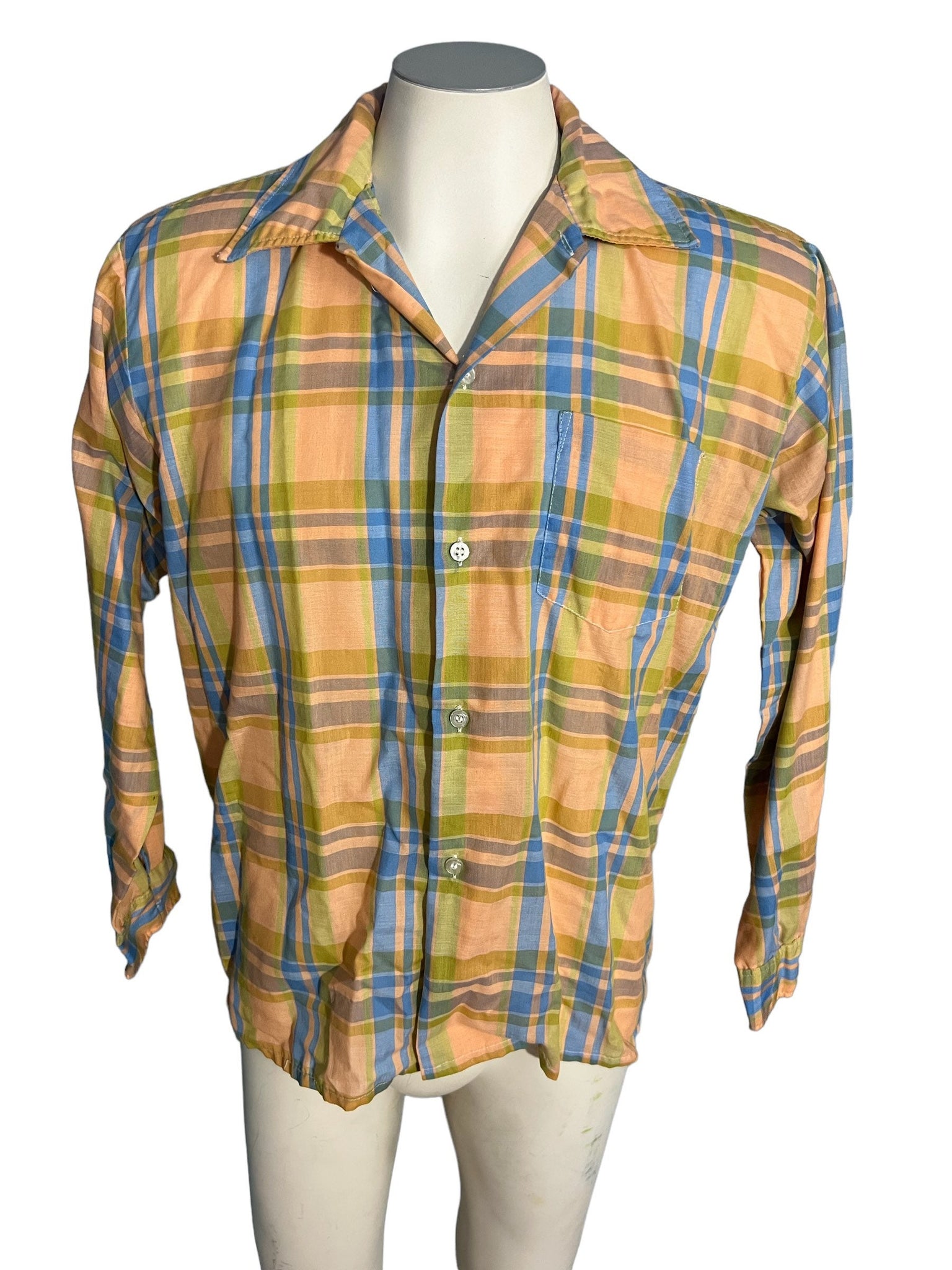 Vintage 60's Bud Berma plaid Men's shirt L