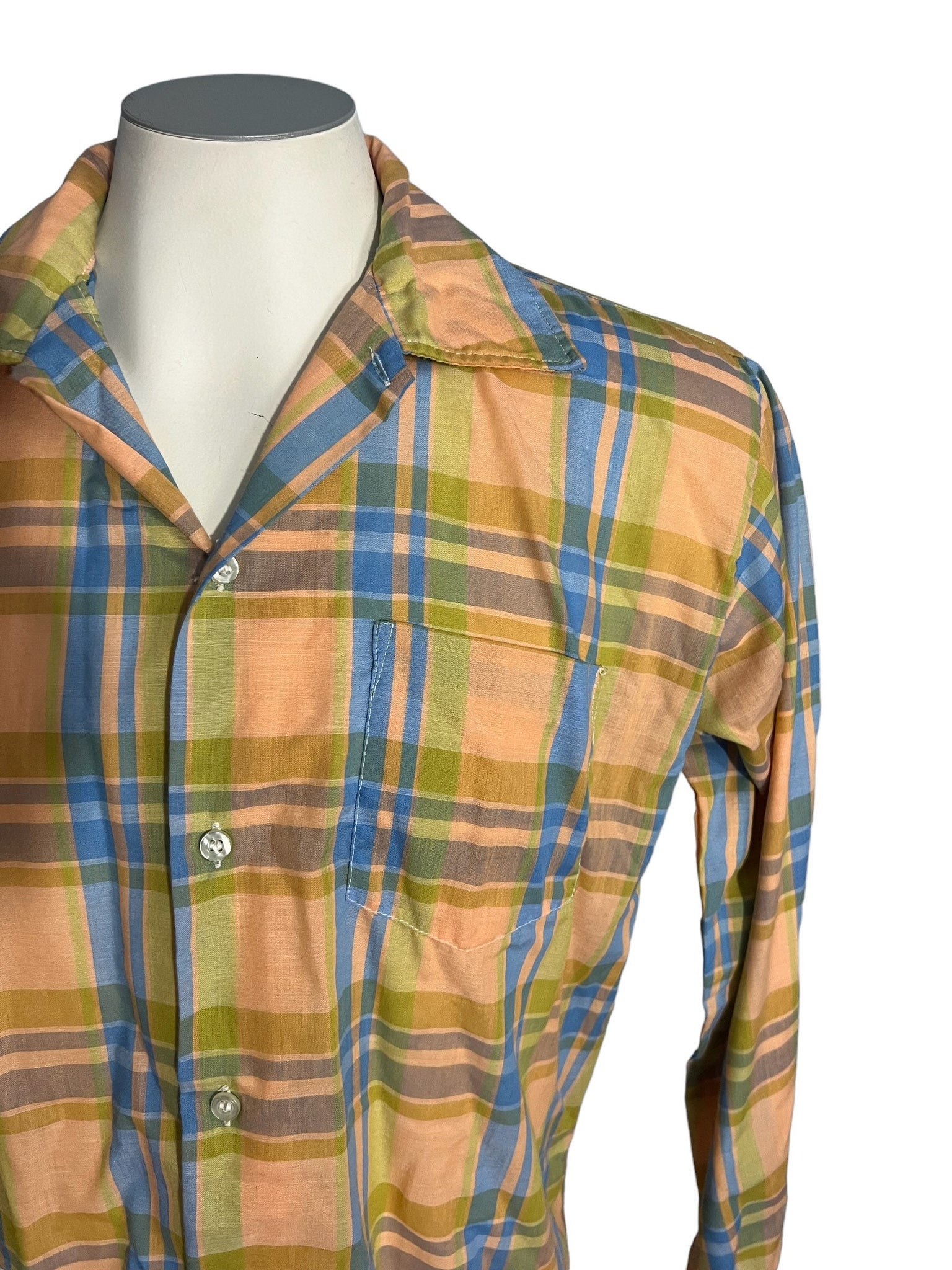 Vintage 60's Bud Berma plaid Men's shirt L