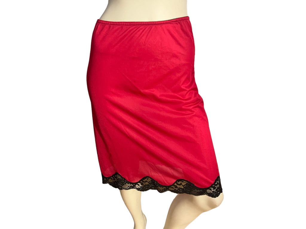 Vintage 80's red & black half slip Avon S