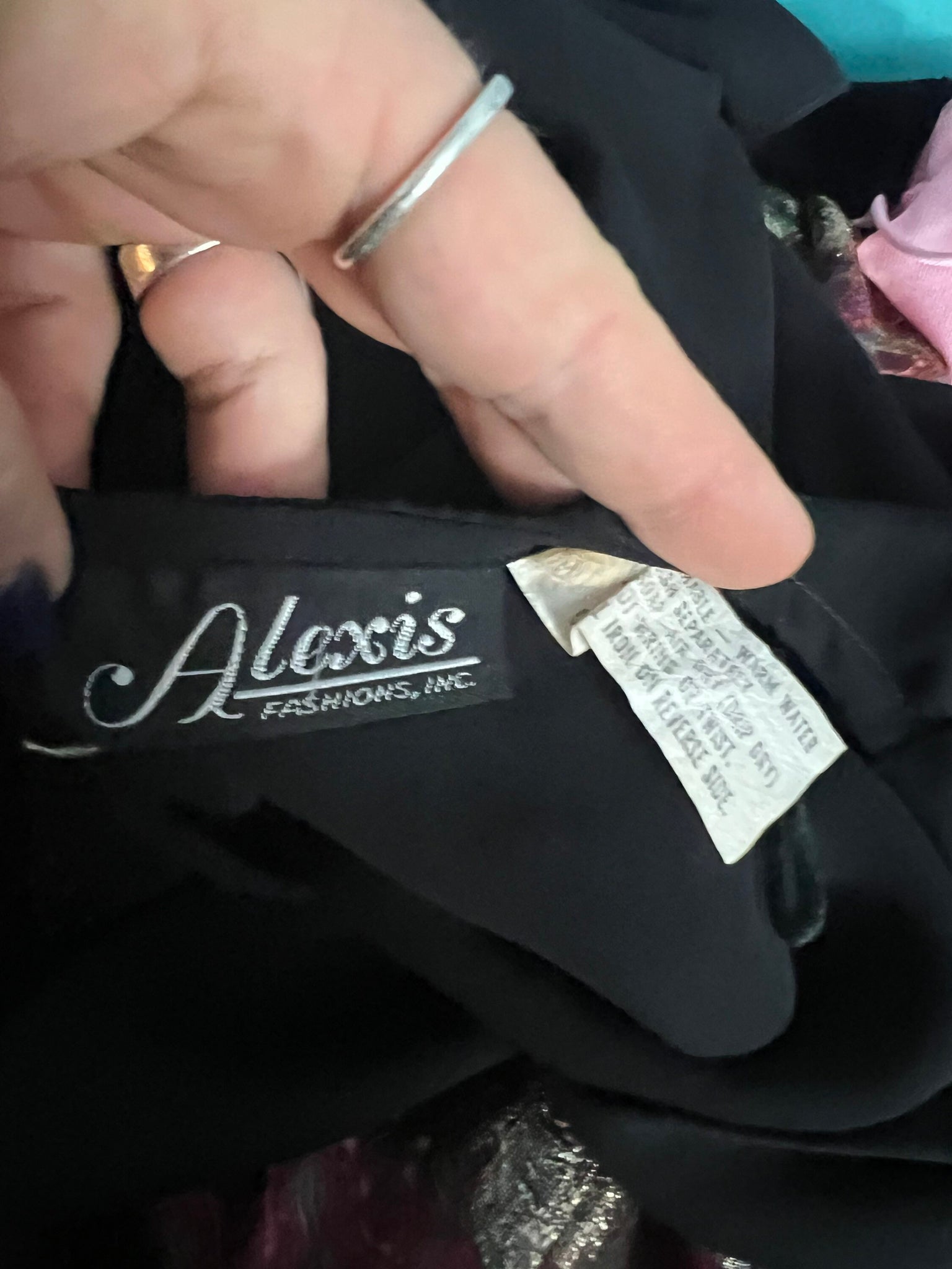 Vintage sheer black 70's wrap top dress Alexis M