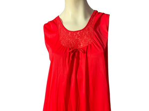 Vintage 70's red long nightgown M