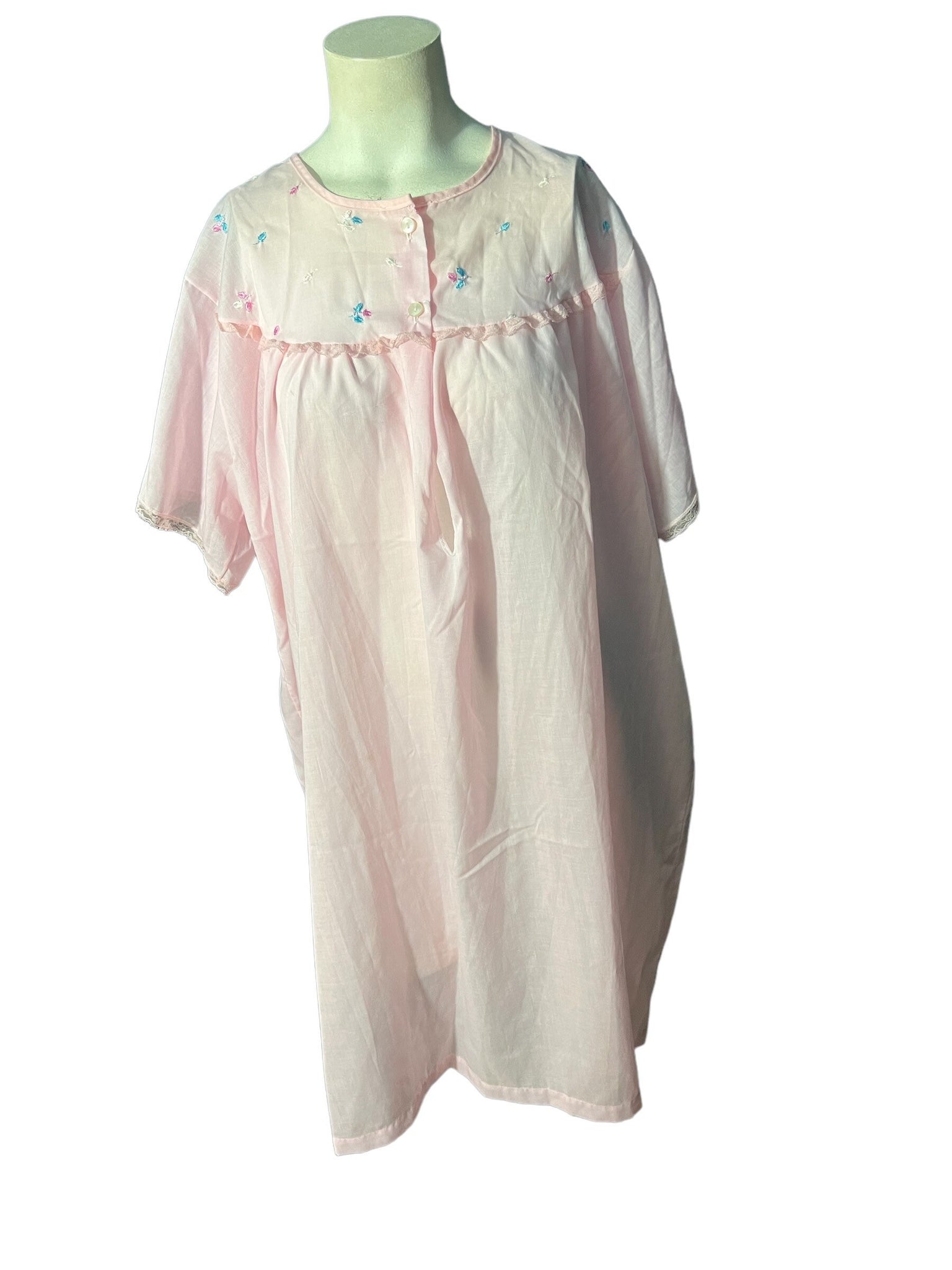 Vintage pink cotton Katz nightgown xl