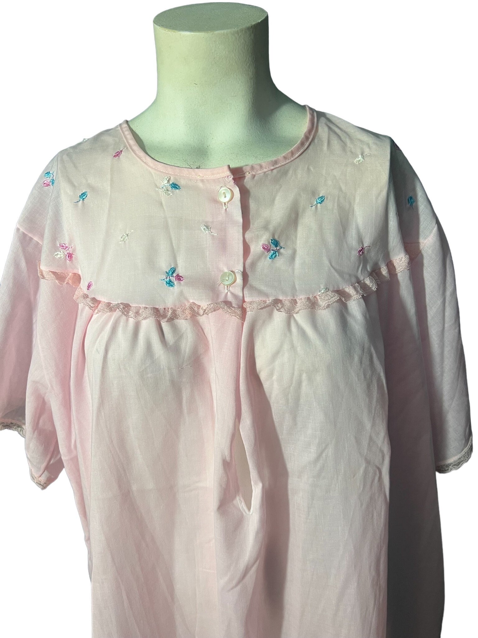 Vintage pink cotton Katz nightgown xl