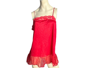 Vintage red nightie lingerie Stroke of Midnight L