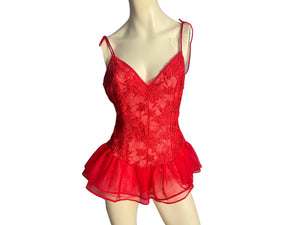 Vintage la Notte red lingerie top L