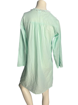 Vintage 80's Katz green flannel nightgown S