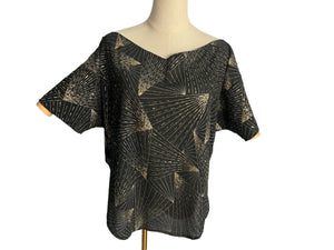 Vintage 70's gold and black shirt tunic L