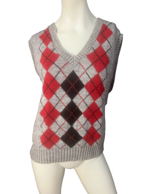 Vintage 70's sweater vest Mademoiselle knitwear L