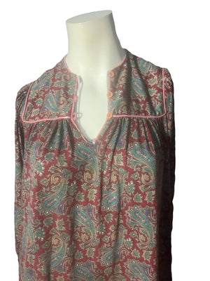 Vintage 70's paisley caftan dress S M