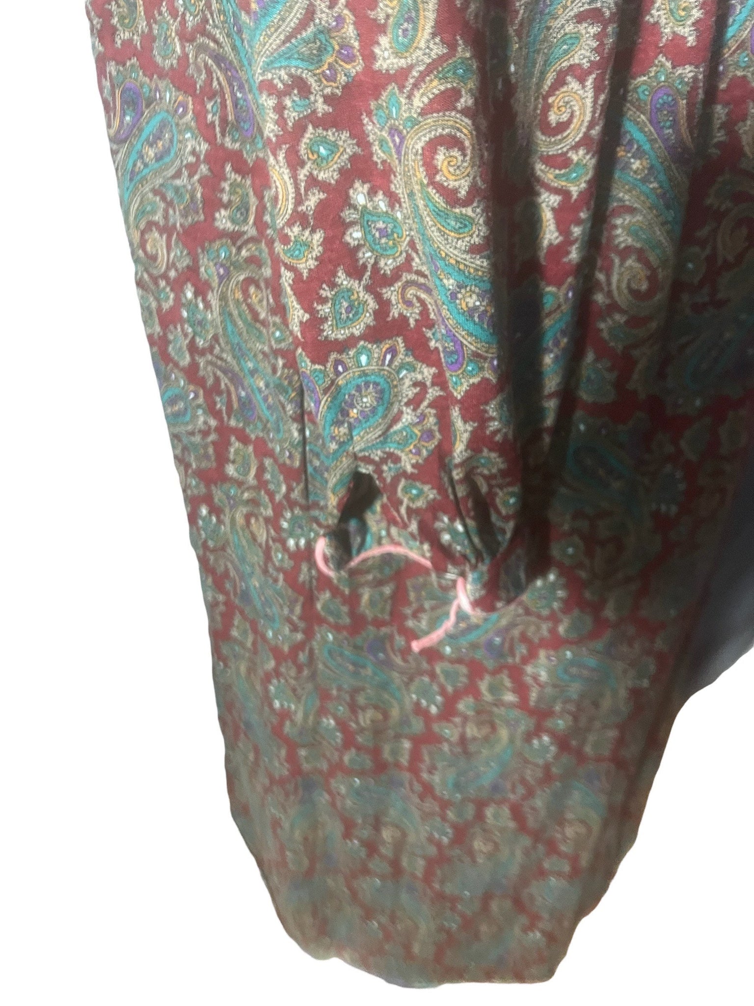 Vintage 70's paisley caftan dress S M