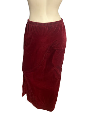 Vintage maroon velvet long skirt L ACT III