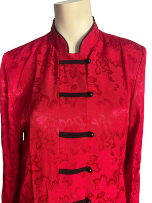 Vintage 80's red & black Chinese jacket 8 M