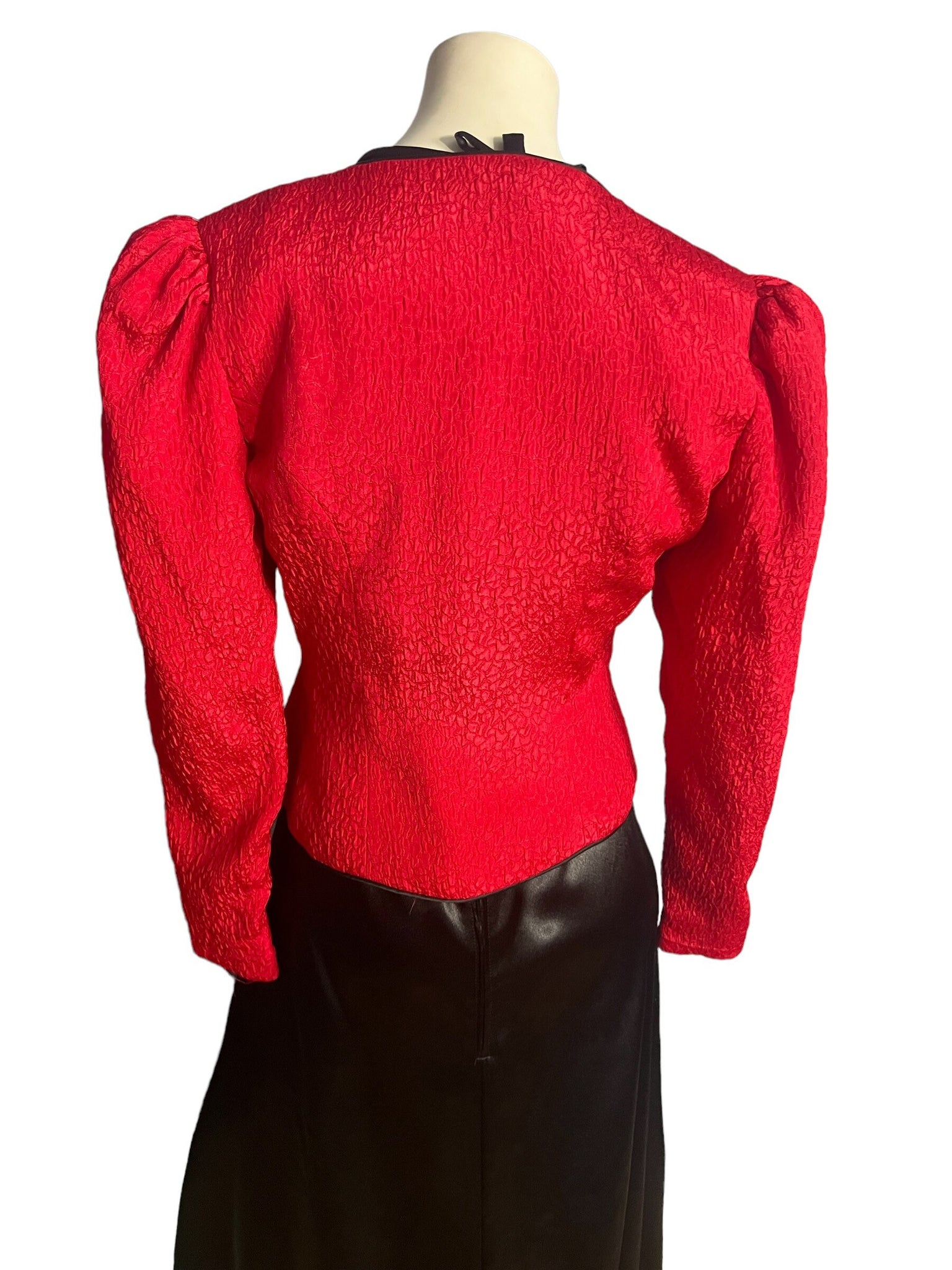 Vintage 80's Mary Anne Sinclair red short jacket 4 S