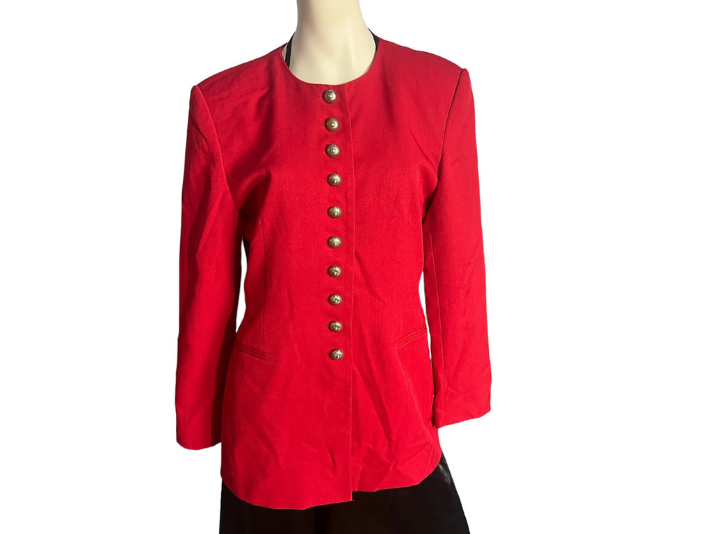 Vintage 80's red blazer jacket 12 Two Madison Court