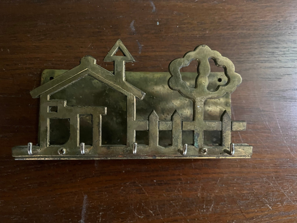 Vintage brass home letter and key holder