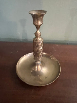 Vintage heavy brass candlestick holder