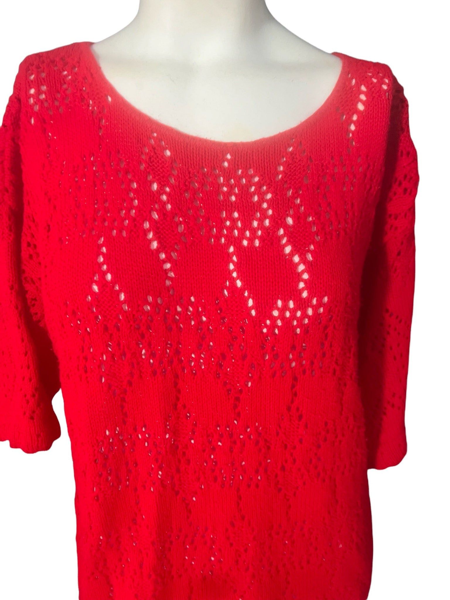 Vintage red sweater dress tunic M L