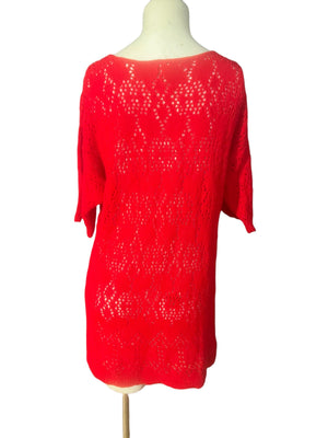 Vintage red sweater dress tunic M L