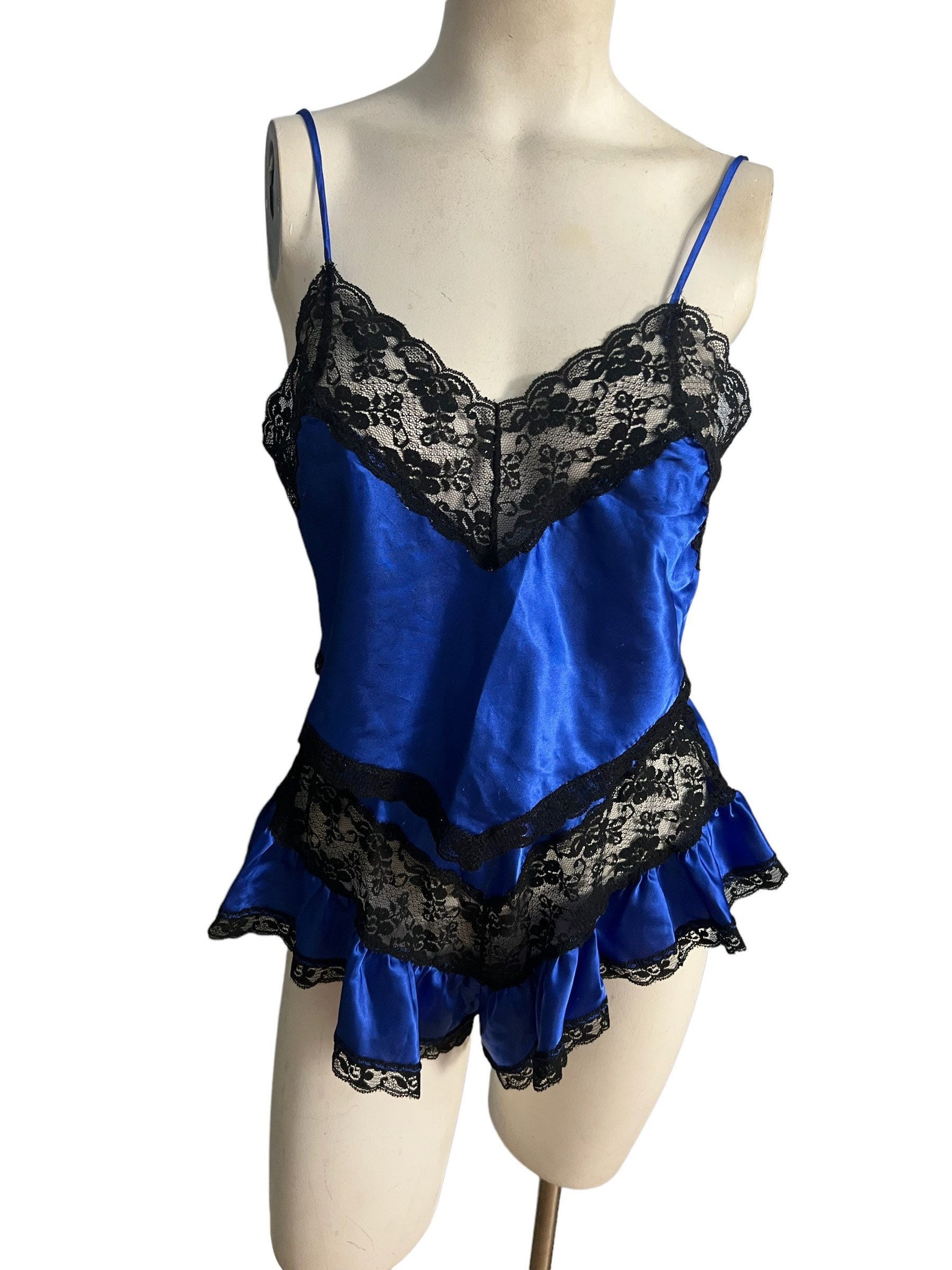 Vintage 80's blue lingerie set Body Inc M