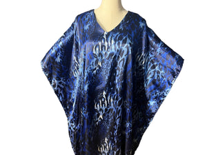 Vintage blue leopard caftan Bobbie Brooks one size