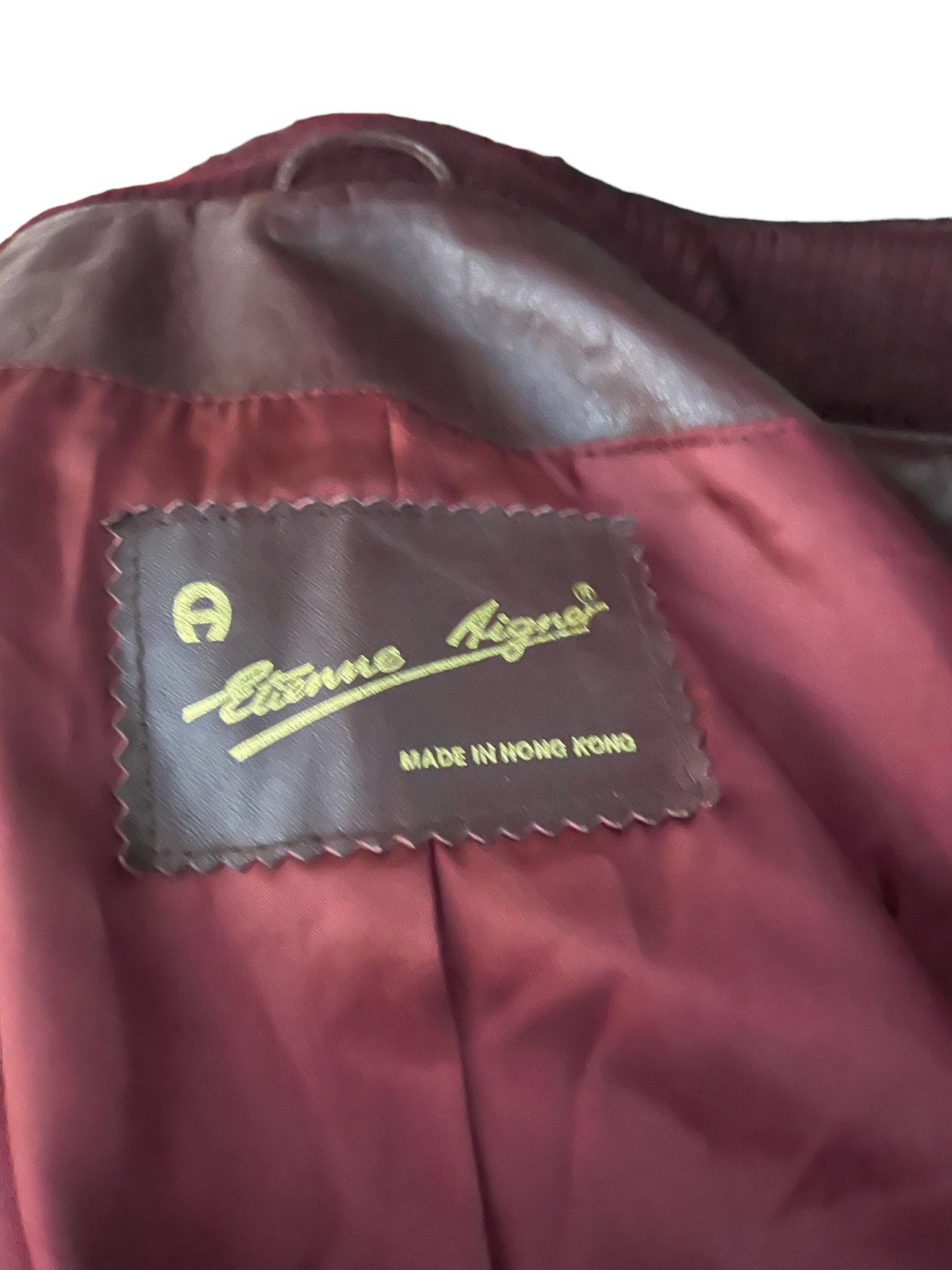 Vintage maroon 70's cafe leather jacket M Etienne Aigner