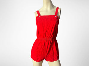 Vintage 80's red overall jumper M Justin Alley