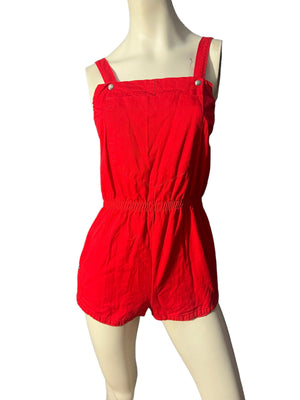 Vintage 80's red overall jumper M Justin Alley