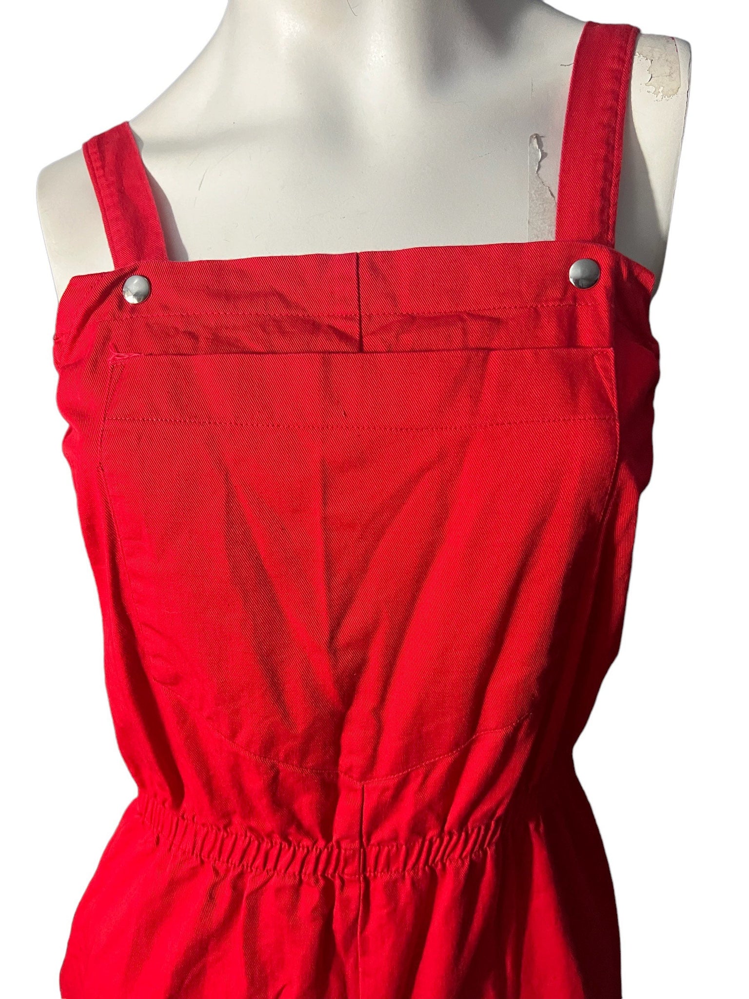 Vintage 80's red overall jumper M Justin Alley