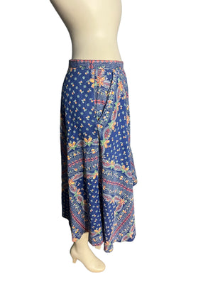 Vintage 70's blue Century of Boston boho skirt M L