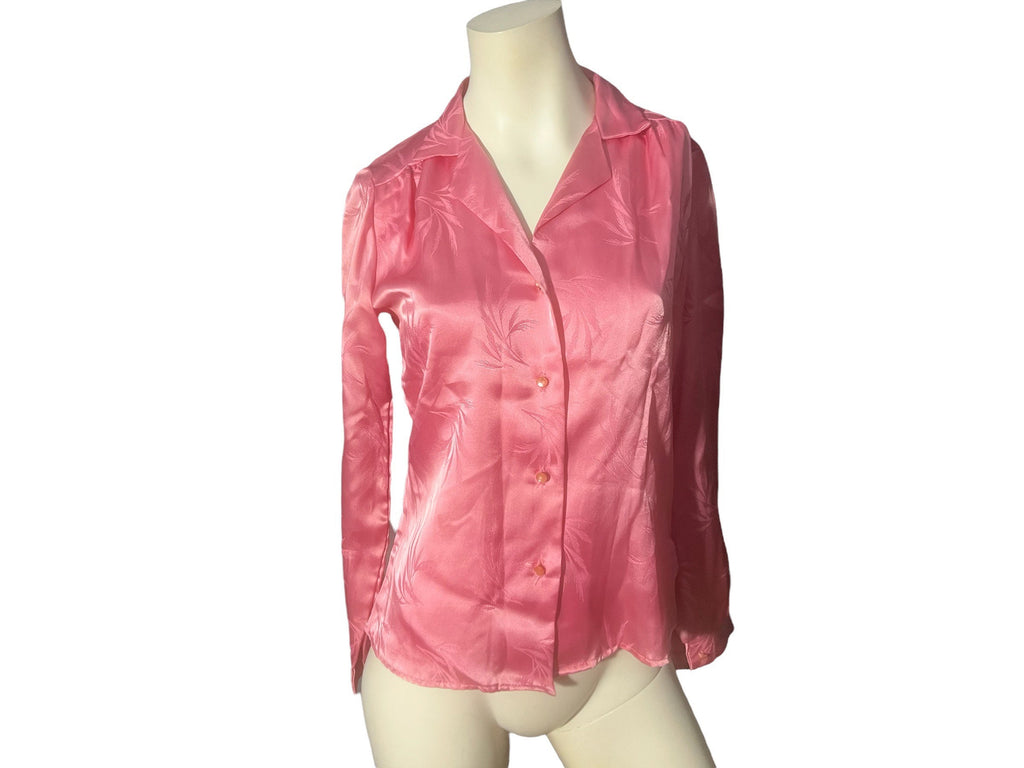 Vintage 80's pink shirt blouse M