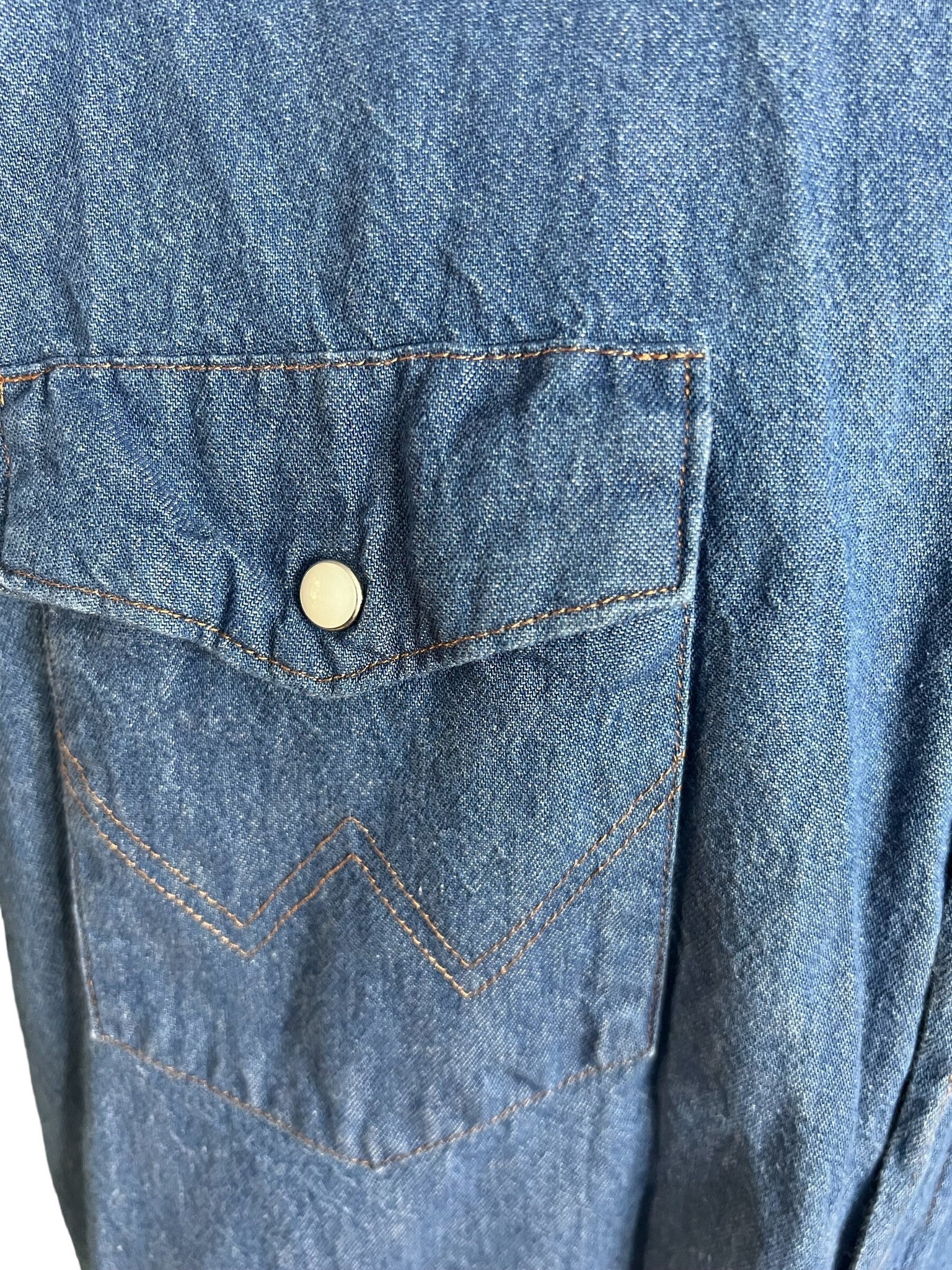 Vintage blue jean wrangler cowboy western shirt XL
