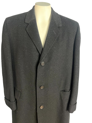 Vintage 50's cashmere black men's overcoat