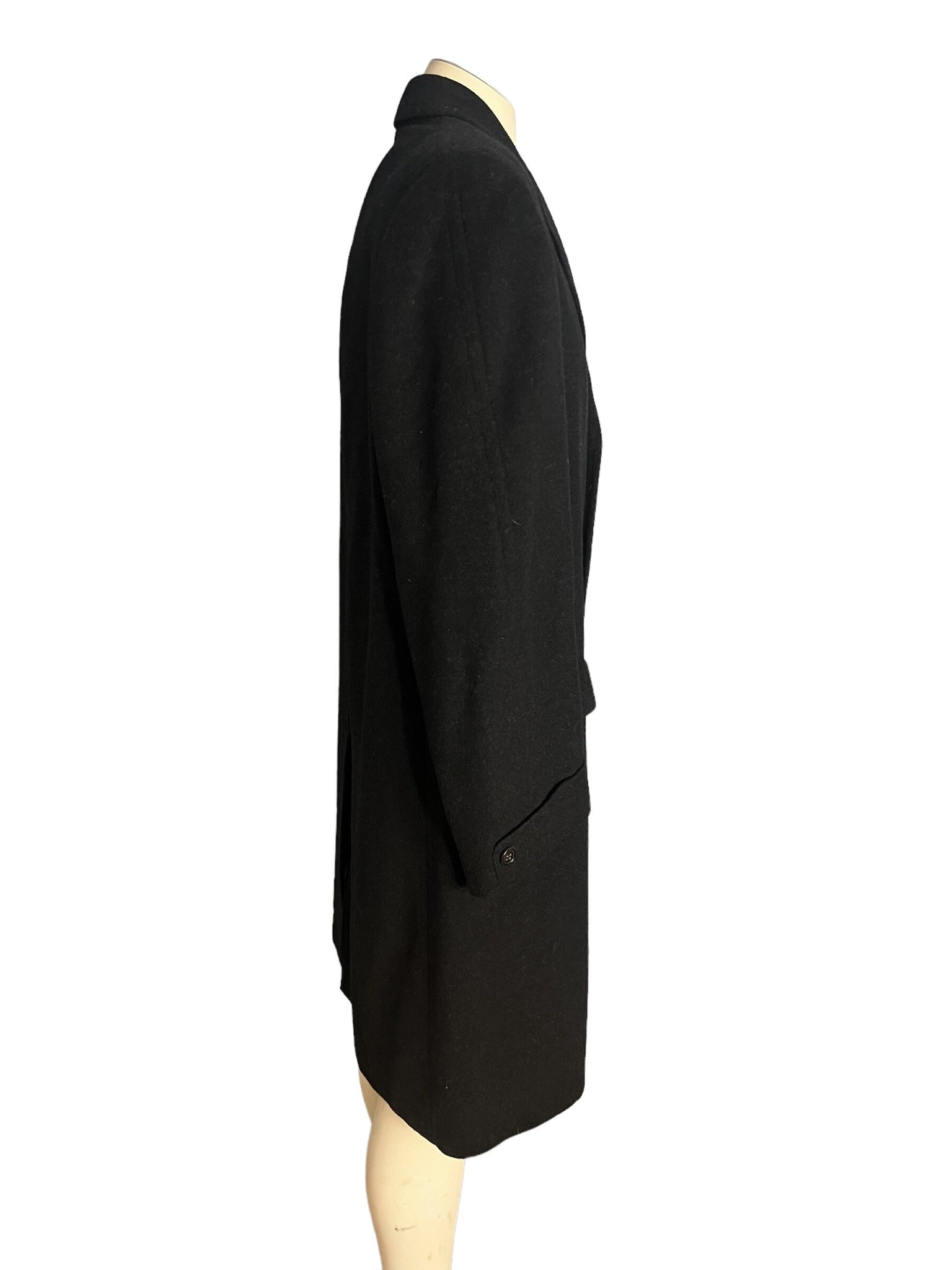 Vintage 50's cashmere black men's overcoat