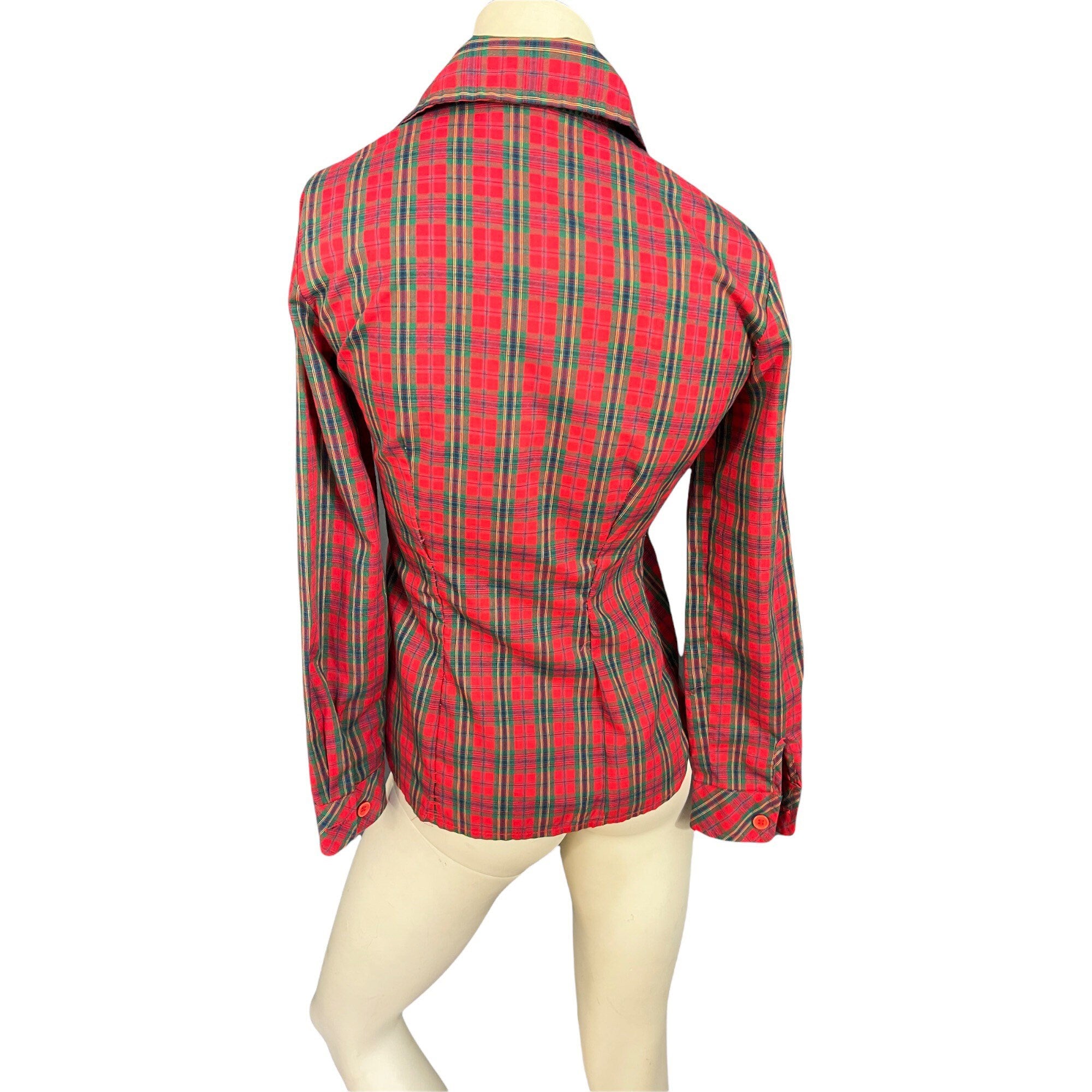 Vintage 70's Tomboy red plaid shirt M