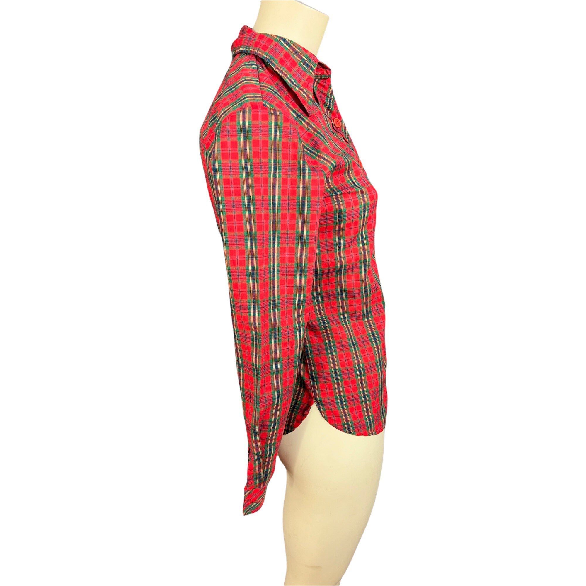 Vintage 70's Tomboy red plaid shirt M