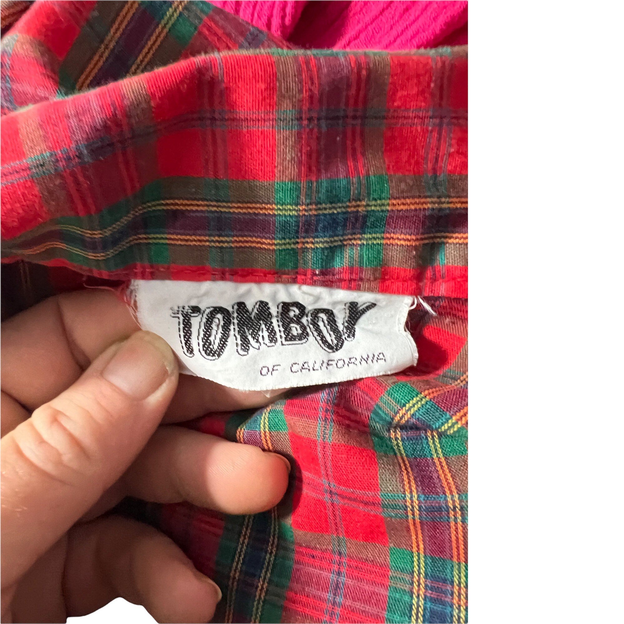 Vintage 70's Tomboy red plaid shirt M