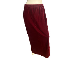 Vintage maroon velvet long skirt L ACT III