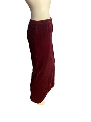 Vintage maroon velvet long skirt L ACT III