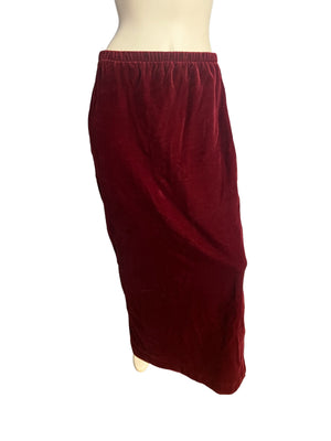 Vintage maroon velvet long skirt L ACT III