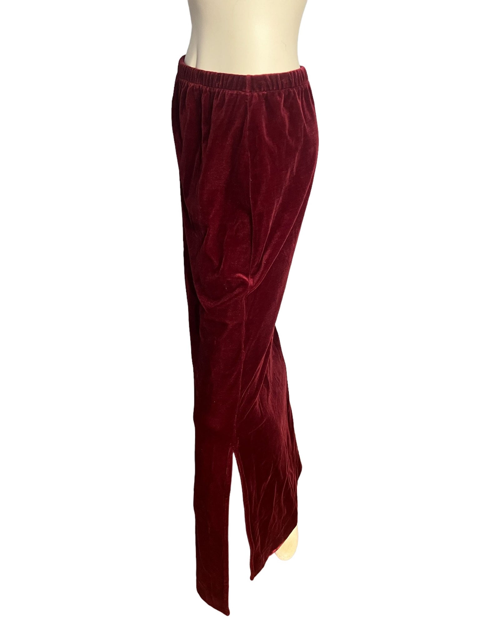 Vintage maroon velvet long skirt L ACT III