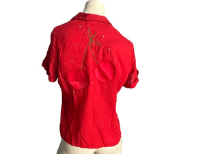 Vintage 70's cherry red shirt City Girl L