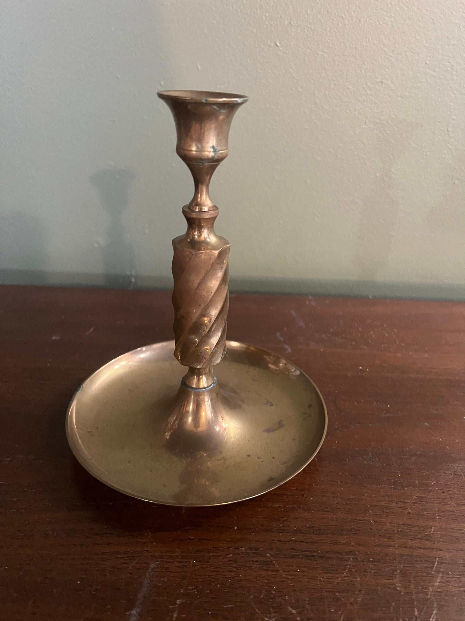 Vintage heavy brass candlestick holder